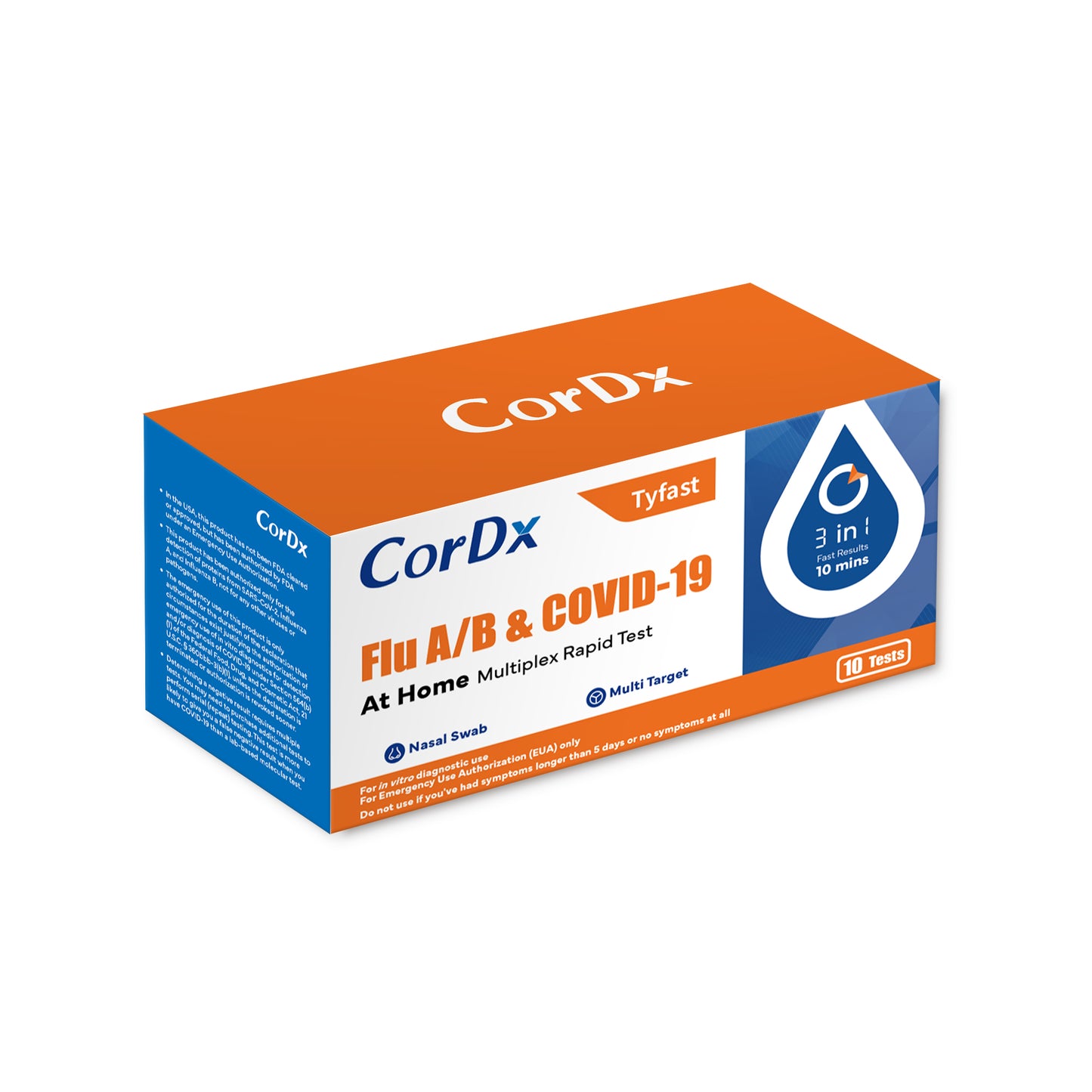 In Stock!!! CorDx TyFast Flu A/B & COVID-19 At Home Multiplex Rapid Test