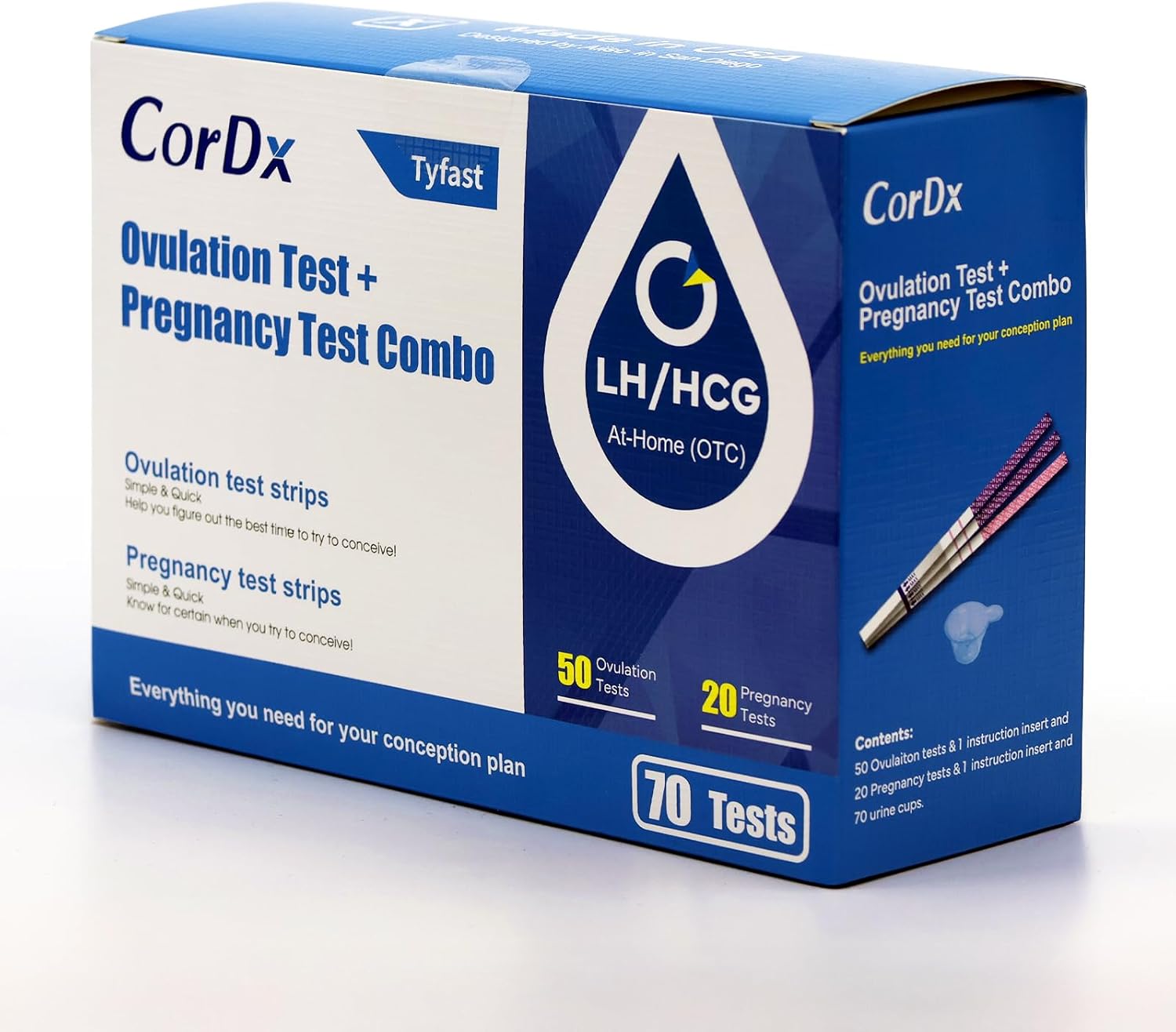 CorDx Ovulation + Early Detection Pregnancy Test Combo,70 Tests