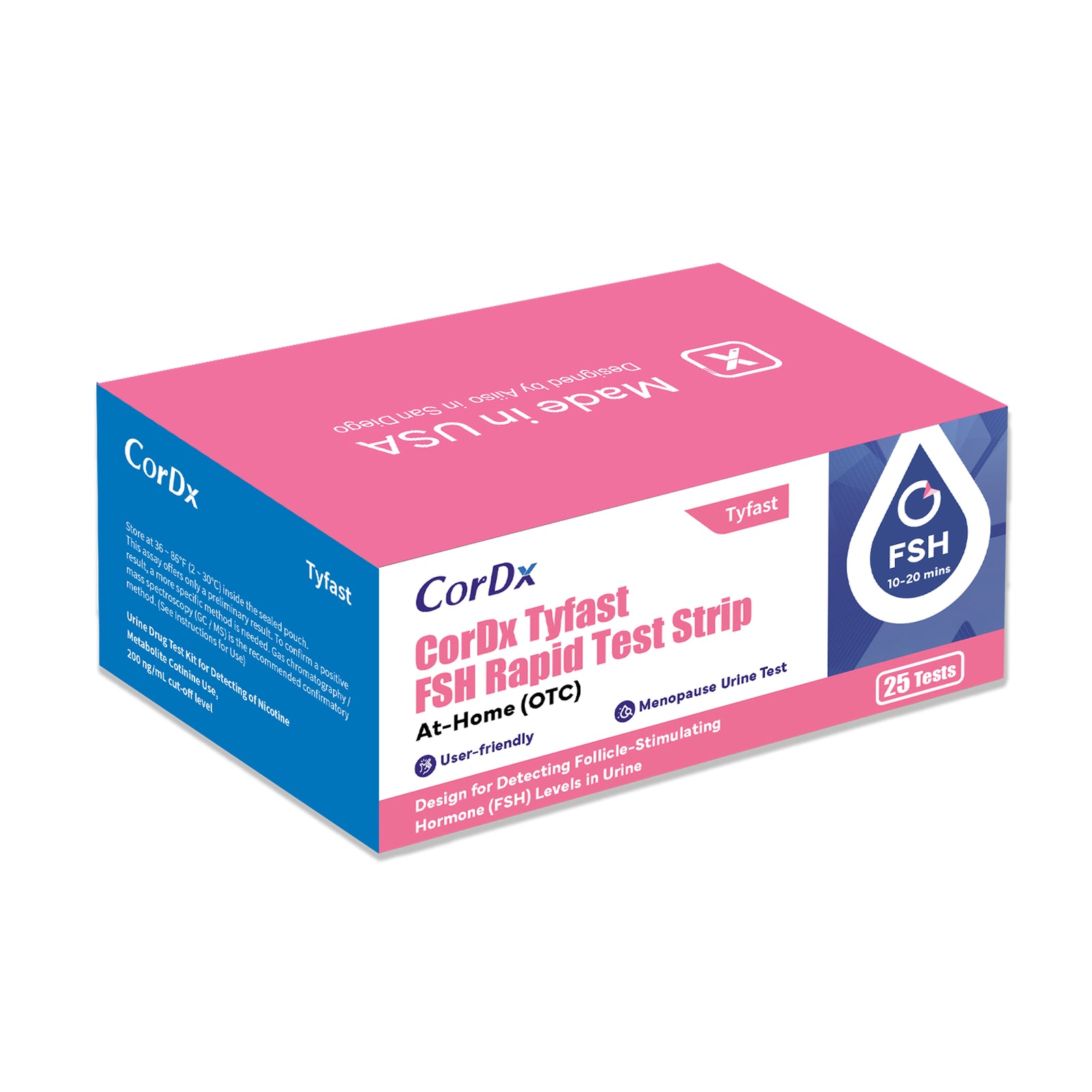 CorDx Tyfast FSH Rapid Test Strip - 25 Tests/Box