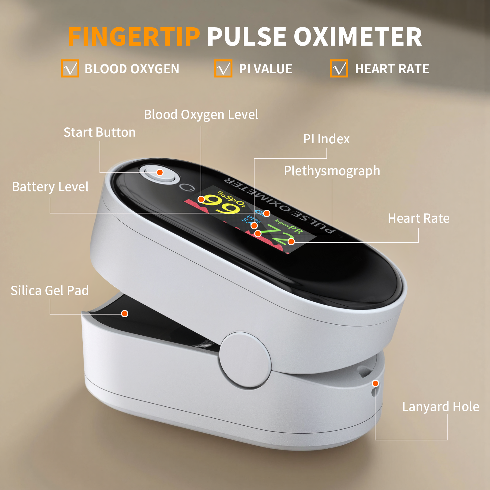 @AL21 PULSE OXIMETER – Accurate SpO₂ & Pulse Rate Monitor with OLED Display, Rechargeable, One-Button Operation, Lightweight Design for Home & Professional Use