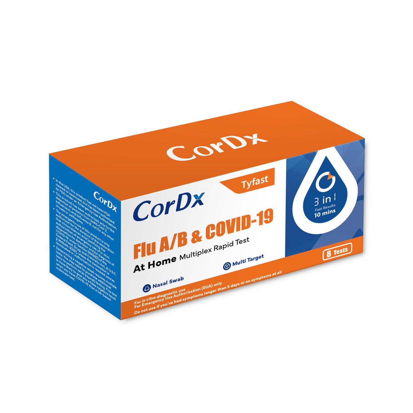 In Stock!!! CorDx TyFast Flu A/B & COVID-19 At Home Multiplex Rapid Test