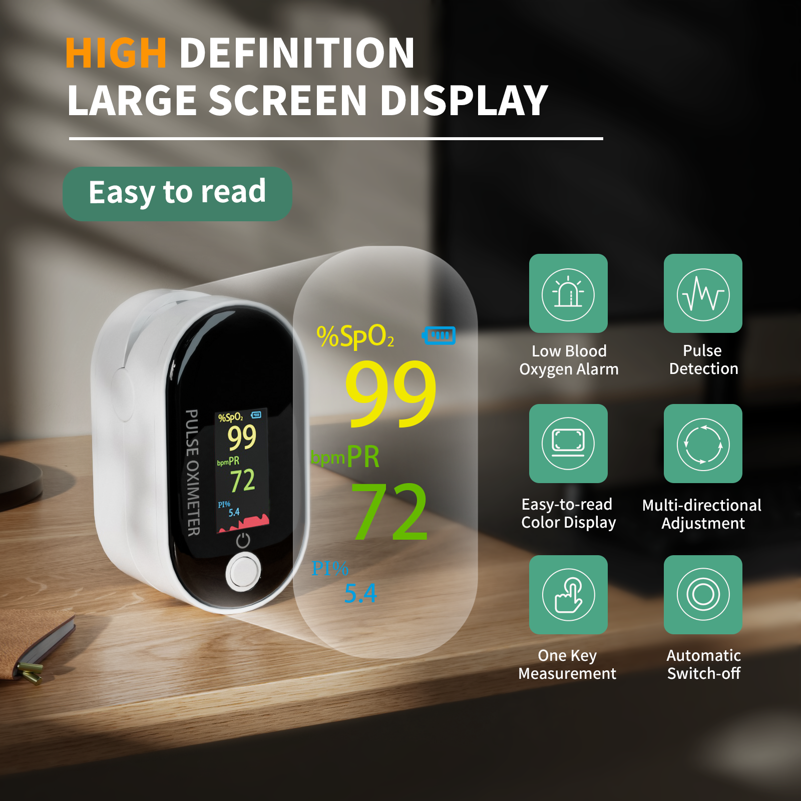 @AL21 PULSE OXIMETER – Accurate SpO₂ & Pulse Rate Monitor with OLED Display, Rechargeable, One-Button Operation, Lightweight Design for Home & Professional Use