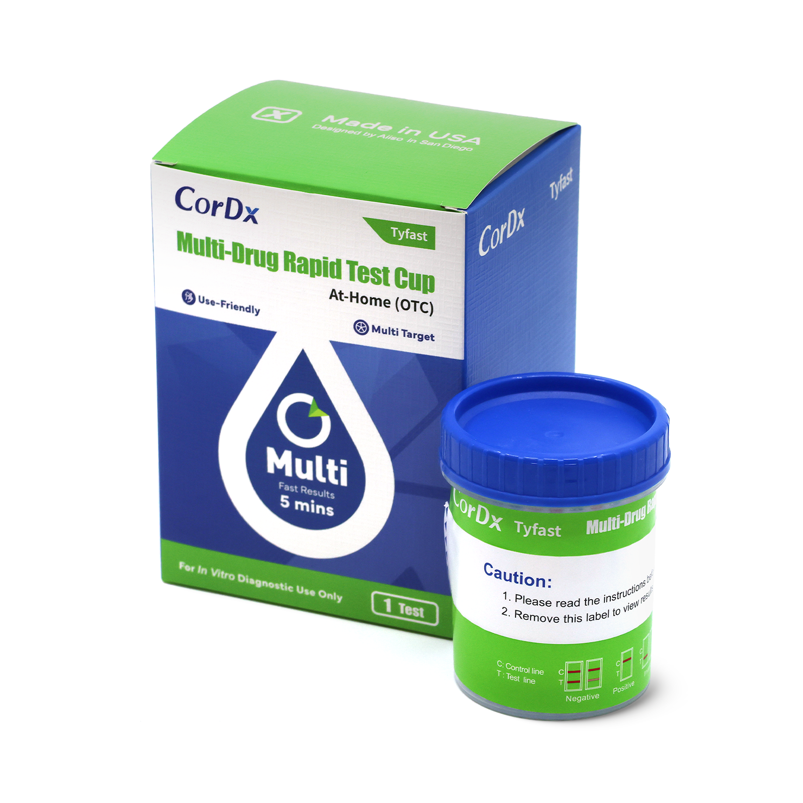CorDx Drug Screening 15 Panel Test Card/Urine Cup (OTC)