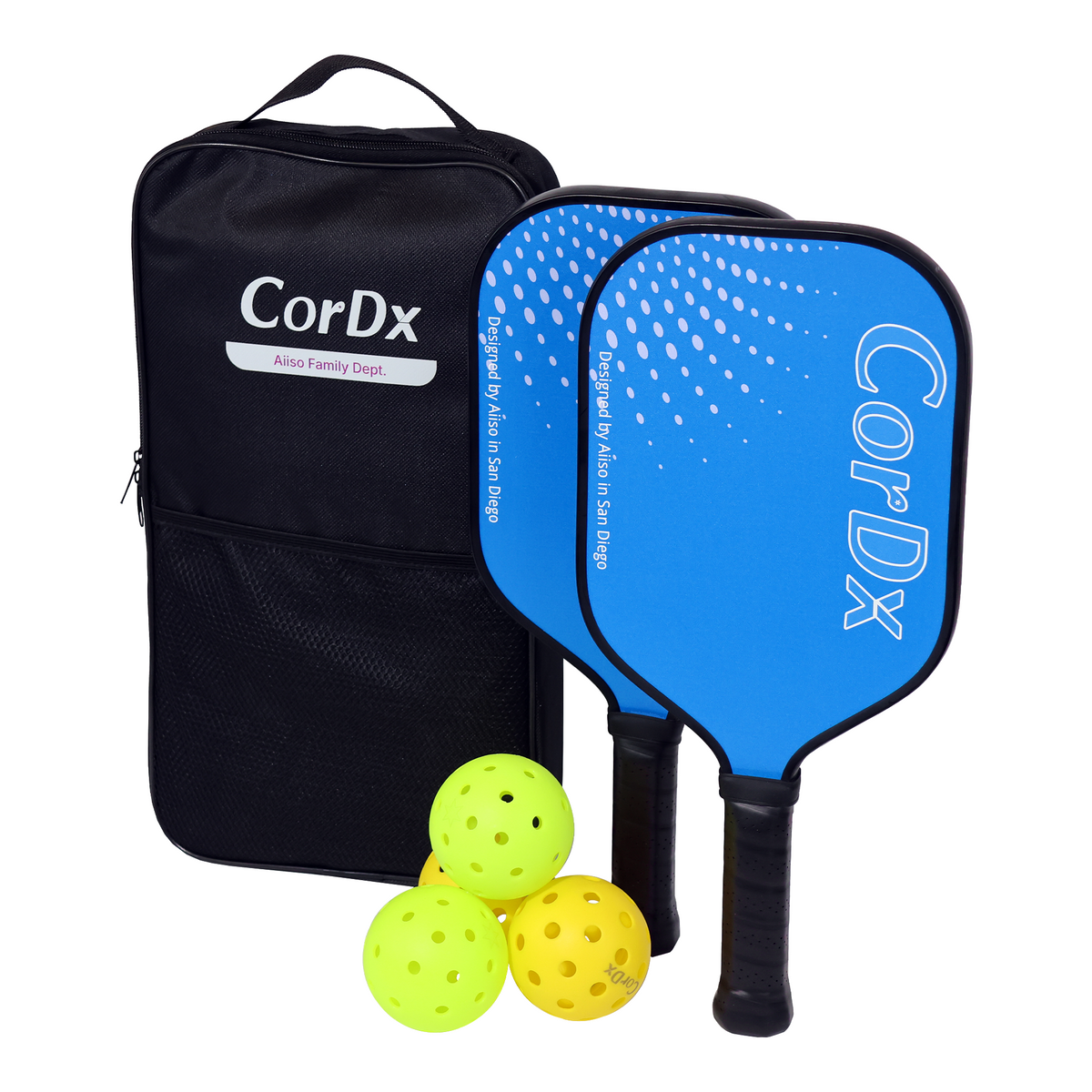 @AL21 CorDx T700 Carbon Fiber Pro 5 – DotPulse Paddle Set, 2 Pro Paddles with 14mm DotPulse Core, Includes Bag & 4 Balls