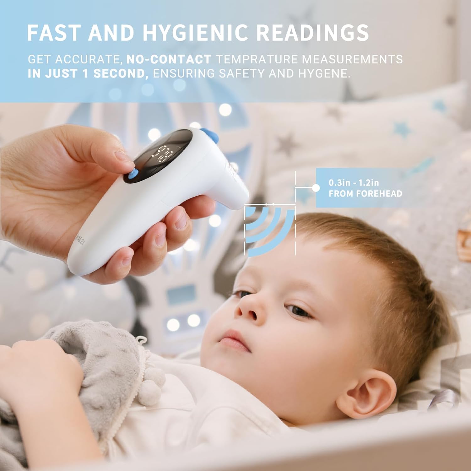 @AL21 3-IN-1 INFRARED Thermometer for Kids, Digital Forehead Thermometer for Kids, Adults