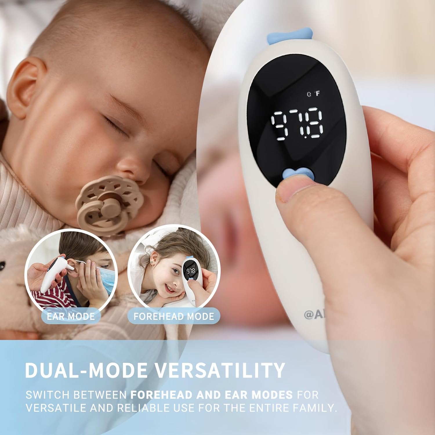 @AL21 3-IN-1 INFRARED Thermometer for Kids, Digital Forehead Thermometer for Kids, Adults