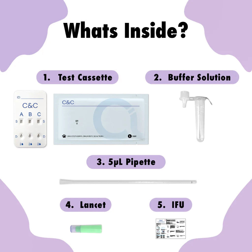 C&C Feline Blood Typing Test (1 Test Kit) – Quick, Accurate, Easy