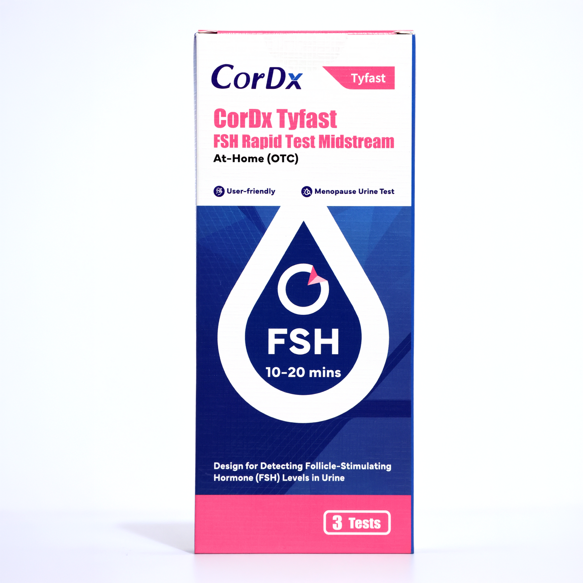 CorDx Tyfast FSH Rapid Test Midstream - 3 Tests/Box