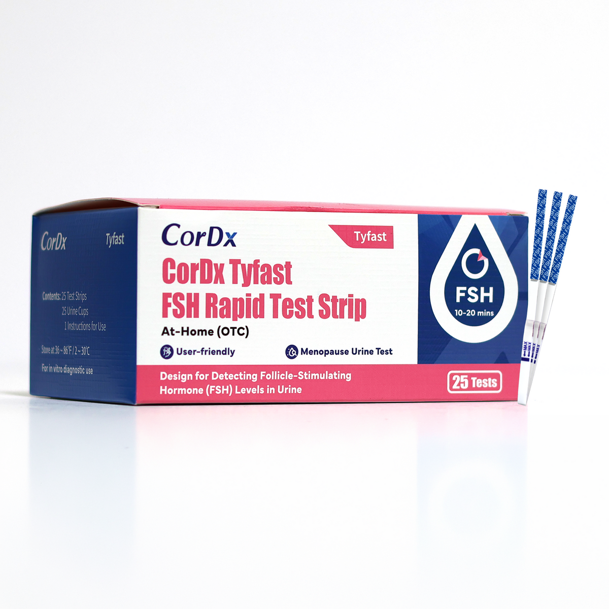 CorDx Tyfast FSH Rapid Test Strip - 25 Tests/Box
