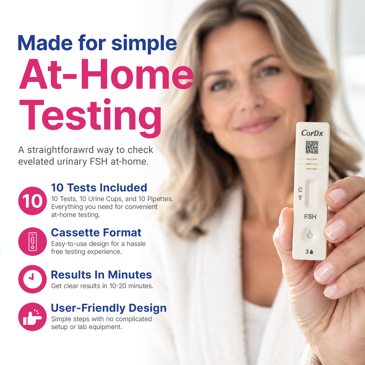 CorDx Tyfast FSH Rapid Test Cassette - 10 Tests/Box