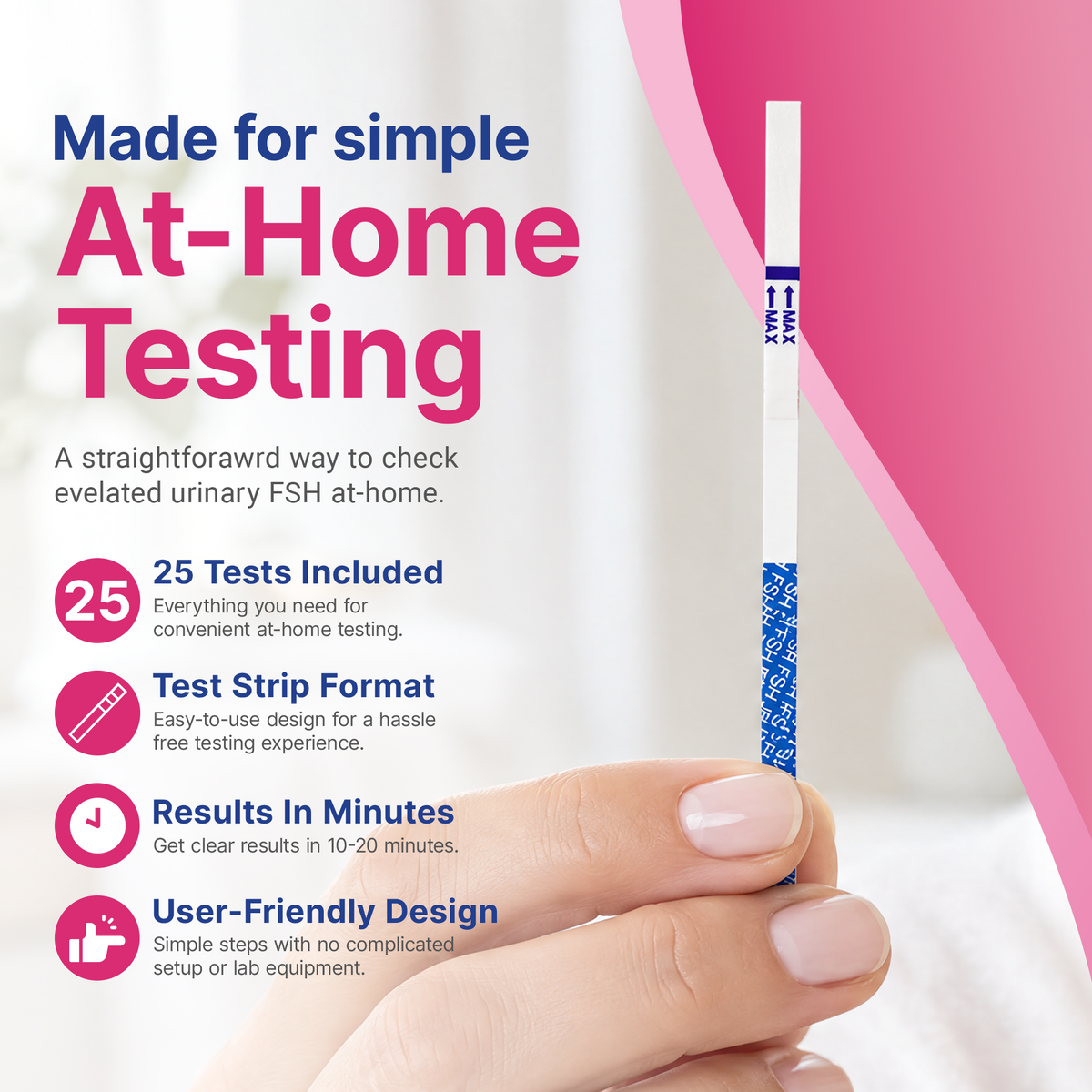 CorDx Tyfast FSH Rapid Test Strip - 25 Tests/Box