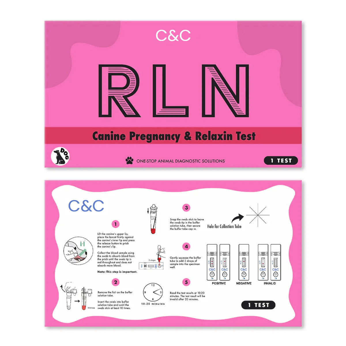 C&C Canine Pregnancy & Relaxin Test(1 Test Kit) – Fast, Reliable, Easy to Use