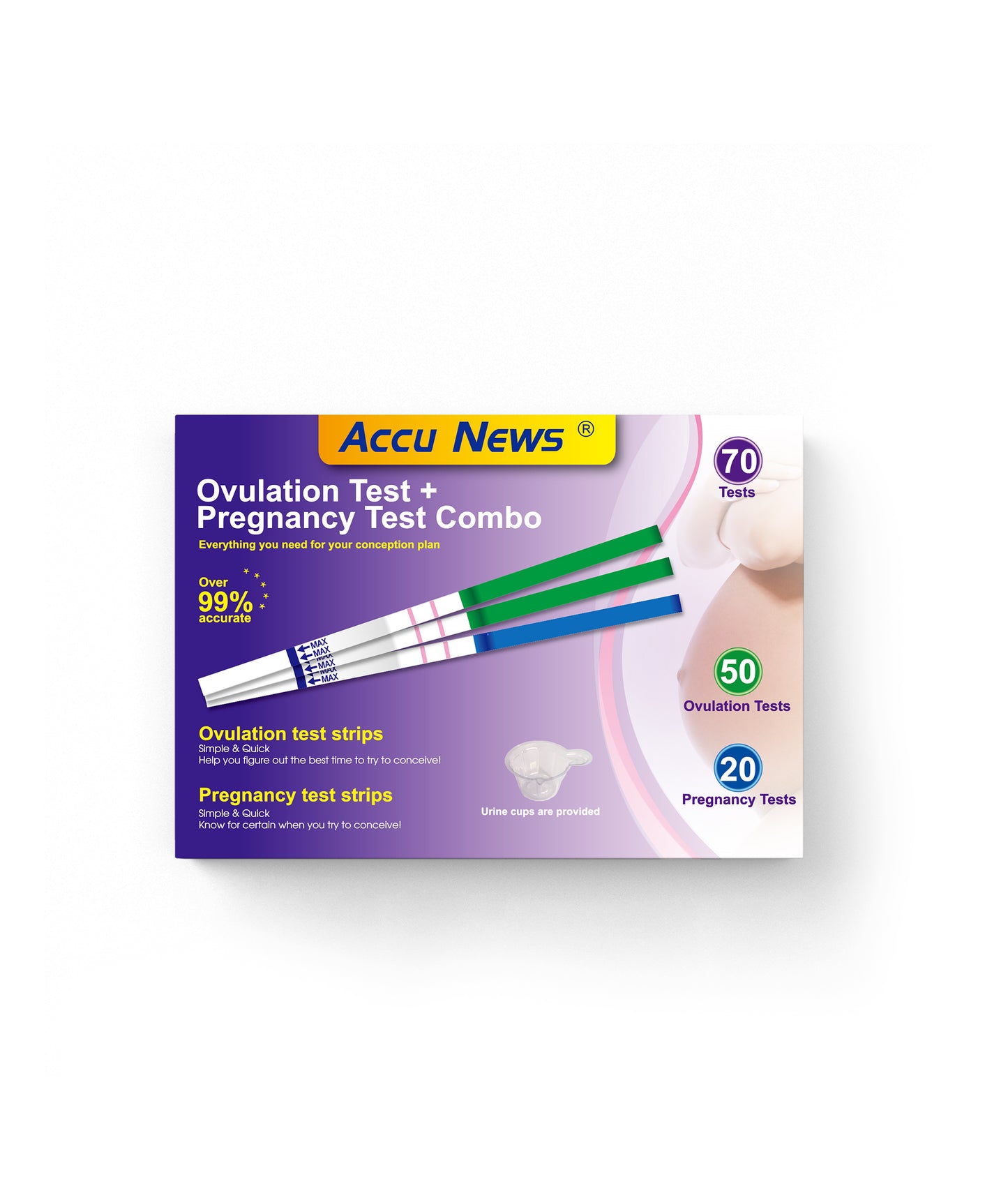 Accu News Ovulation (LH)+ Pregnancy (hCG) Combo Test